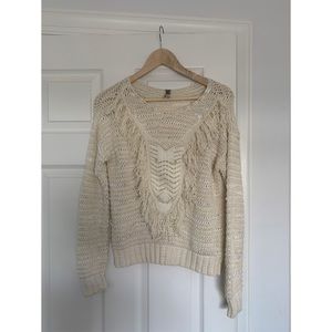BKE Buckle Aztec Southwest fringe Sweater-Sz S